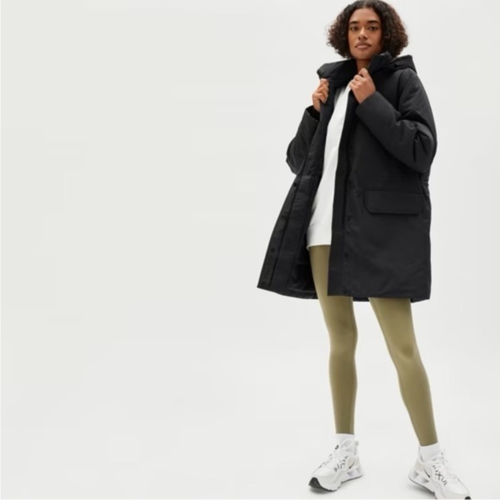 Everlane Coat Renew Military Parka in Black